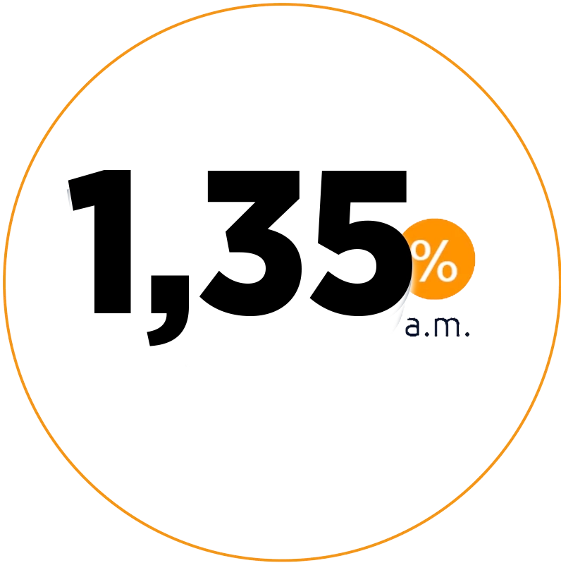 Taxa de 1,35% ao mês